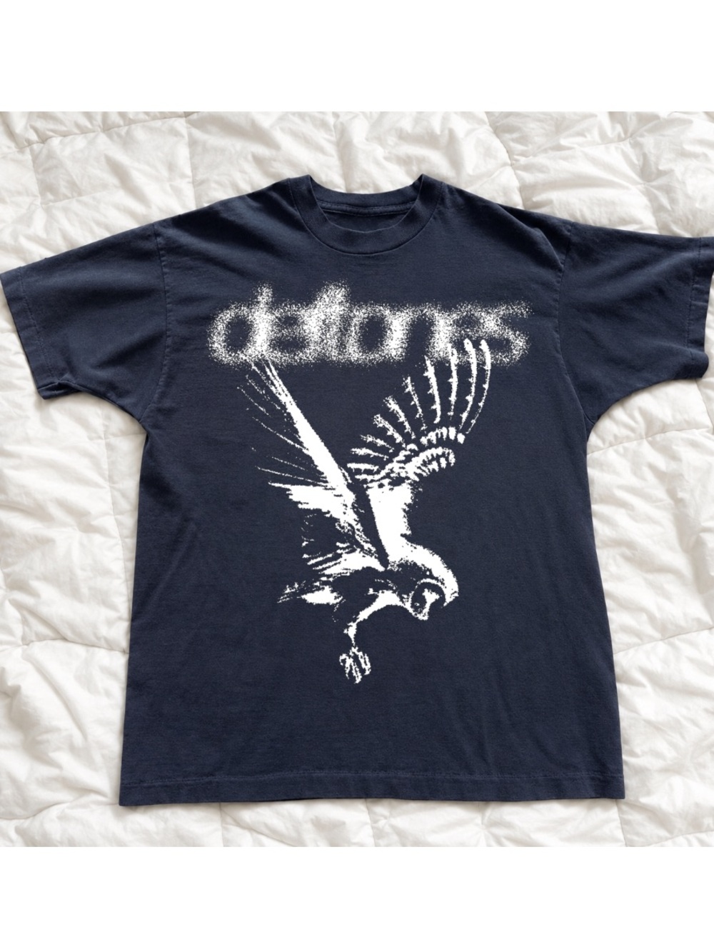 Gildan Black Deftones Band Tee with White Owl Graphic For Unisex